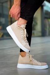 Marsetti Herren Beige Textil Casual Schnür Dicke Sohle Orthopädische Schuhe 5