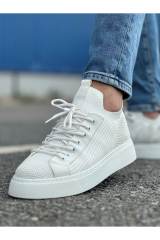 Marsetti Herren Weiß Dicke Sohle Alltags Orthopädische Schnür Schuhe 2