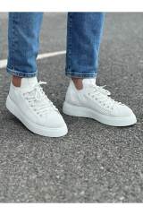Marsetti Herren Weiß Dicke Sohle Alltags Orthopädische Schnür Schuhe 3