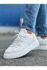 Marsetti Herren Weiß Dicke Sohle Alltags Orthopädische Schnür Schuhe 4