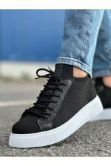 Marsetti Herren Schwarz Dicksohlige Casual Orthopädische Schnürschuhe 3