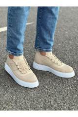 Marsetti Herren Beige Textil Casual Dicke Sohle Schuhe 2