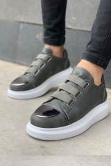 Marsetti Herren Khaki Slip-On Dicke Sohle Orthopädische Freizeitschuhe 2