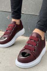 Marsetti Herren Bordeaux Slip-On Dicke Sohle Orthopädische Freizeitschuhe 2
