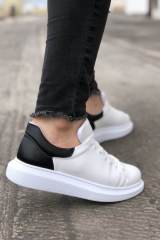 Marsetti Herren Weiß Schwarz Casual Dicke Sohle Orthopädische Sneaker 1