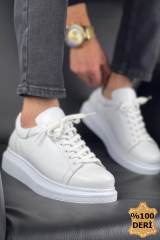 Marsetti Herren Weiß Echtes Leder Dicke Sohle Orthopädische Schnürschuhe 2