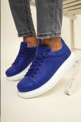 Marsetti Herren Blaue Leder Casual Sportschuhe 2