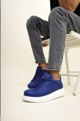 Marsetti Herren Blaue Leder Casual Sportschuhe 3
