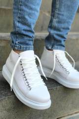 Marsetti Herren Weiße Dicke Sohle Stiefel Schnürung Orthopädische Sohle 2