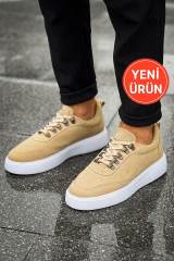Marsetti Herren Beige Nubuk Casual Dicke Sohle Orthopädische Schnürschuhe 1