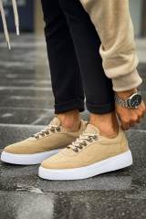 Marsetti Herren Beige Nubuk Casual Dicke Sohle Orthopädische Schnürschuhe 3