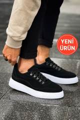 Marsetti Herren Schwarz Nubuk Casual Dicksohle Schnür Schuhe