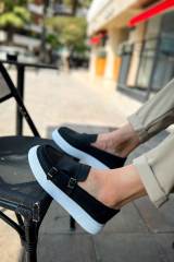 Marsetti Herren Schwarz Schnalle Freizeit Dicke Sohle Orthopädische Schuhe 4