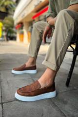 Marsetti Herren Braun Casual Dicke Sohle Orthopädisch Slip-On Schuhe 4