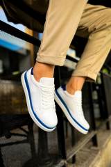 Marsetti Herren Weiß Blau Casual Dicke Sohle Orthopädische Schnür Sneaker 3