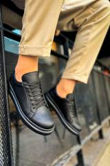 Marsetti Herren Schwarz Dicke Sohle Casual Schnür Schuhe 1