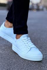Marsetti Herren Weiß Casual Dicke Sohle Orthopädische Schnür Schuhe