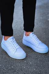 Marsetti Herren Weiß Casual Dicke Sohle Orthopädische Schnür Schuhe 2