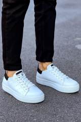 Marsetti Herren Weiß Schwarz Freizeitschuhe mit Dicker Sohle Orthopädisch 1