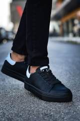 Marsetti Herren Schwarz Weiß Casual Dicke Sohle Schnür Schuhe 2