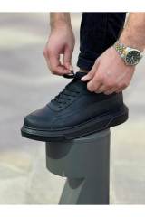 Marsetti Herren Schwarz Schnürschuhe mit Dicker Sohle Freizeitschuhe 4