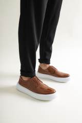 Marsetti Herren Braun Lackleder Dicke Sohle Freizeitschuhe 2