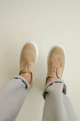 Marsetti Herren Sand Textil Casual Dicke Sohle Schnür Orthopädische Schuhe 3