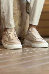 Marsetti Herren Beige Textil Casual Dicke Sohle Orthopädische Schuhe 3