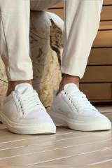 Marsetti Herren Weiß Textil Casual Dicke Sohle Orthopädische Schuhe 3