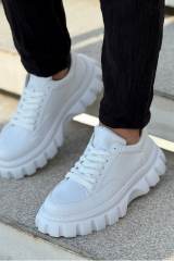 Marsetti Herren Weiße Dicke Sohle Freizeitschuhe 2