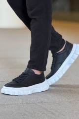 Marsetti Herren Schwarz Casual Dicke Sohle Orthopädische Schnürschuhe 3