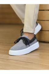 Marsetti Herren Anthrazit Textil Schnür Dicksohle Freizeitschuhe