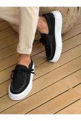 Marsetti Herren Schwarz Textil Schnür Dicksohle Freizeitschuhe 2
