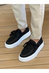 Marsetti Herren Schwarz Textil Schnür Dicksohle Freizeitschuhe 3