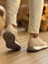Marsetti Herren Sand Textil Casual Dicke Sohle Orthopädisch Schnürschuhe 3