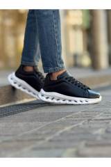 Marsetti Herren Schwarz Casual Dicke Sohle Schnür Orthopädisch Schuhe 3