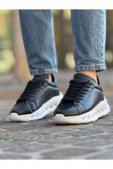 Marsetti Herren Schwarz Casual Dicke Sohle Schnür Orthopädisch Schuhe 4