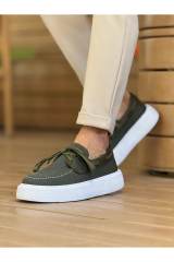 Marsetti Herren Khaki Textil Dicke Sohle Casual Schnür Schuhe