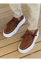 Marsetti Herren Braun Textil Casual Schnür Dicke Sohle Schuhe 2