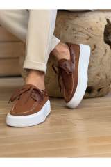 Marsetti Herren Braun Textil Casual Schnür Dicke Sohle Schuhe 3