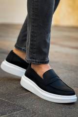Marsetti Herren Schwarz Casual Dicke Sohle Orthopädisch Slip-On Schuhe 2