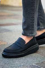 Marsetti Herren Schwarze Casual Dicke Sohle Slip-On Orthopädische Schuhe 2