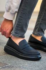 Marsetti Herren Schwarze Casual Dicke Sohle Slip-On Orthopädische Schuhe 3