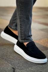 Marsetti Herren Schwarz Wildleder Casual Dicke Sohle Orthopädische Schuhe 2