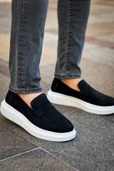 Marsetti Herren Schwarz Wildleder Casual Dicke Sohle Orthopädische Schuhe 3