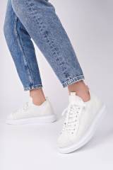 Marsetti Herren Weiß Casual Dicke Sohle Orthopädisch Schnürschuh