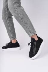Marsetti Herren Schwarz Casual Dicke Sohle Orthopädisch Schnür Sneaker 1