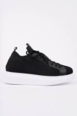 Marsetti Herren Schwarz Casual Dicke Sohle Orthopädisch Schnür Sneaker 3