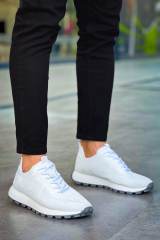 Marsetti Herren Weiße Textil Casual Dicke Sohle Orthopädische Schuhe 2