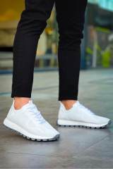 Marsetti Herren Weiße Textil Casual Dicke Sohle Orthopädische Schuhe 3